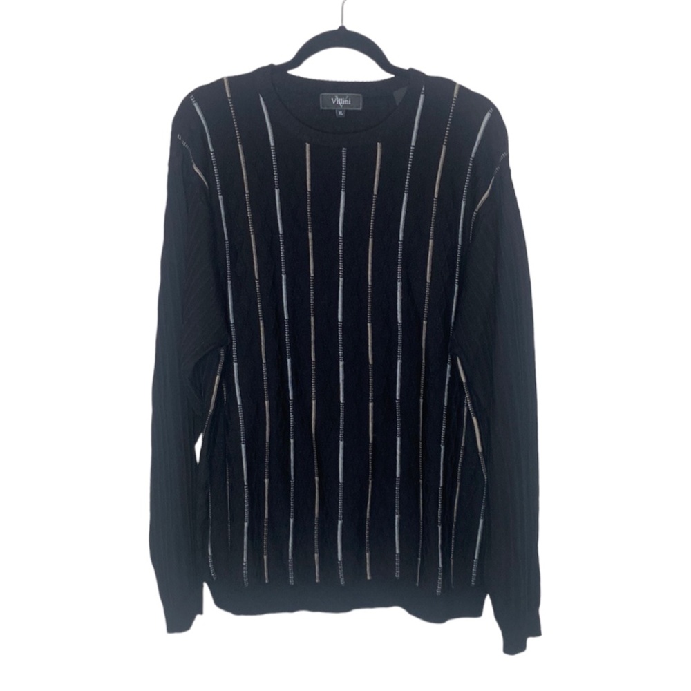 Villini 52% Merino Wool and 48% Acrylic Argile Ribbed Textured Stripe Sweater XL